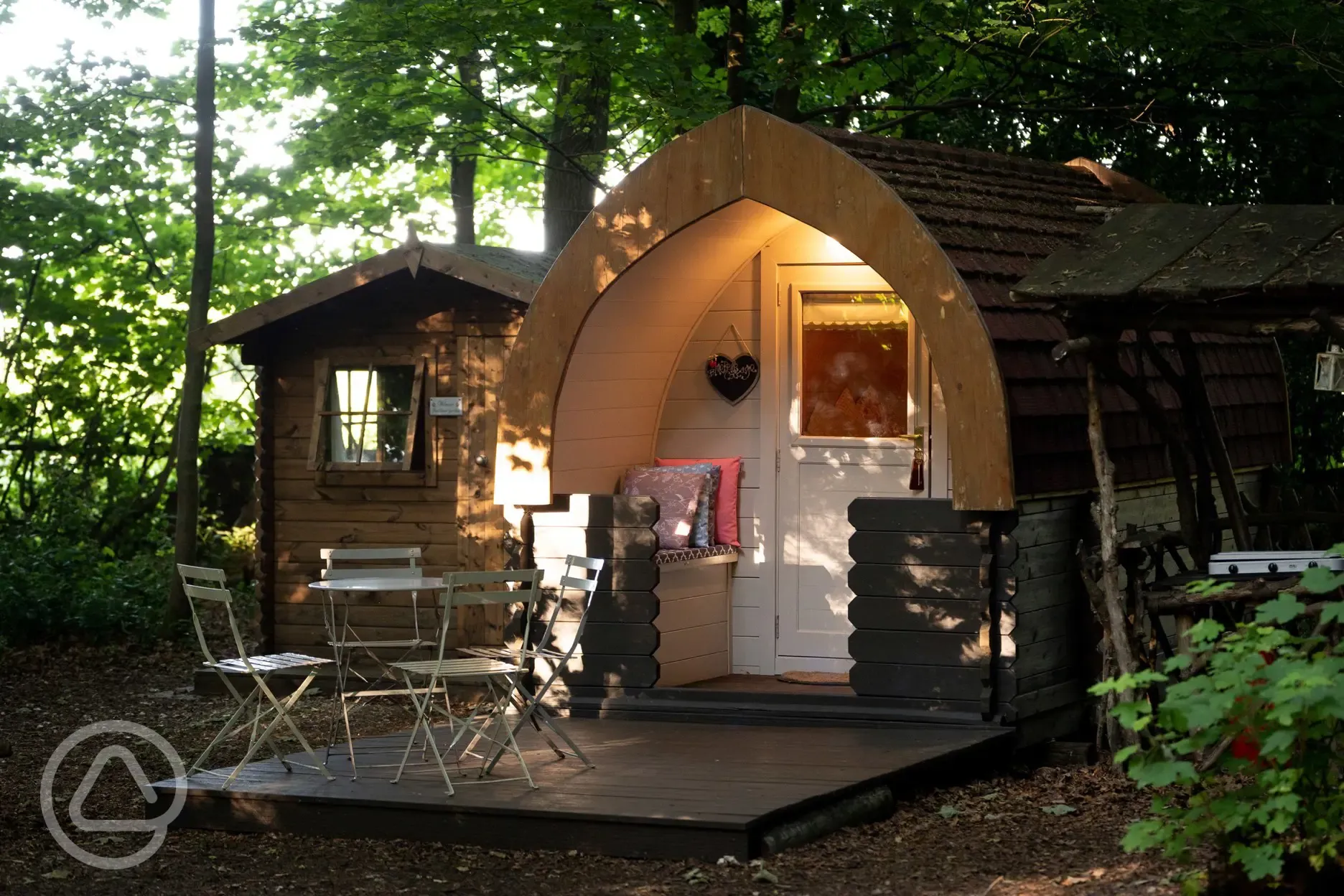 Camping pod and private bathroom