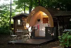 Camping pod and private bathroom