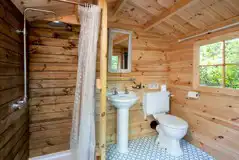 Camping pod private bathroom