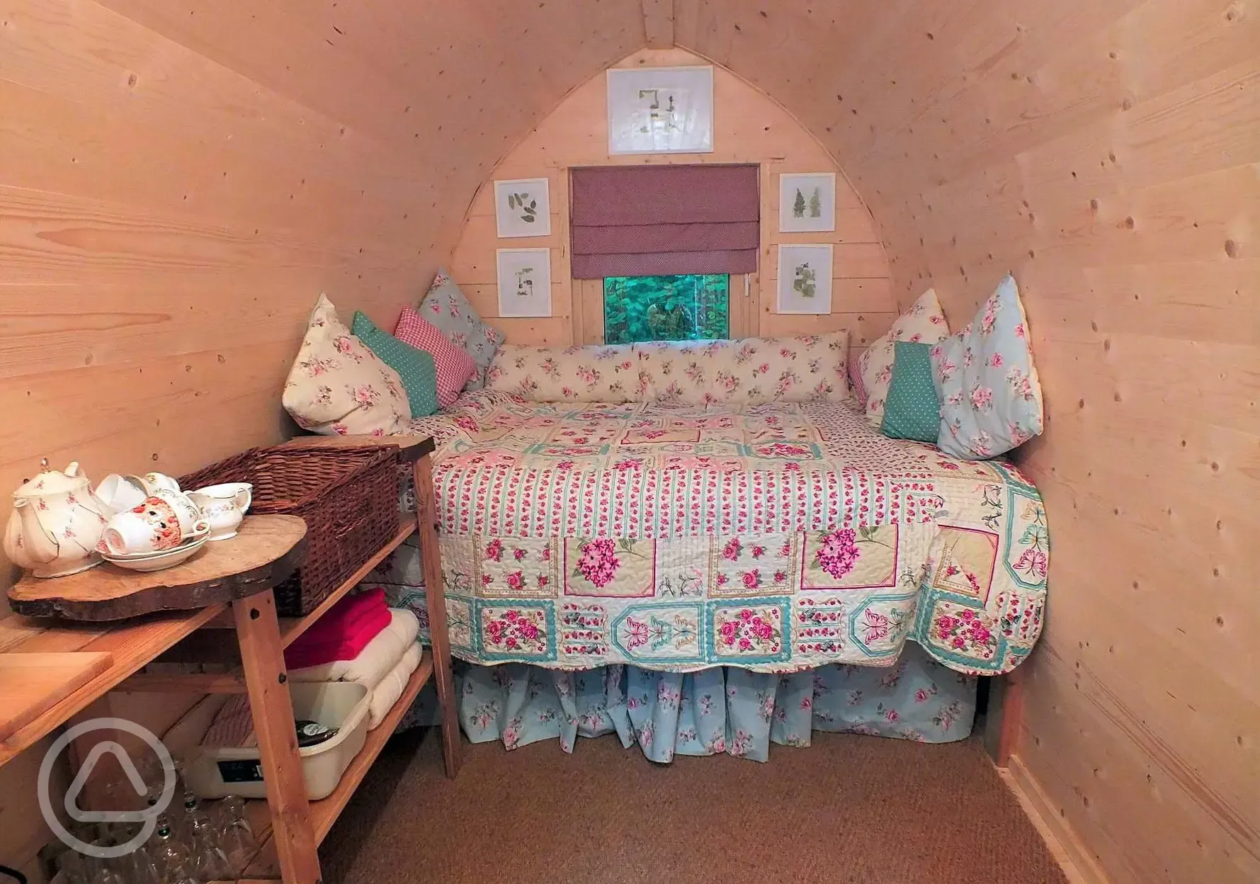 Camping pod interior