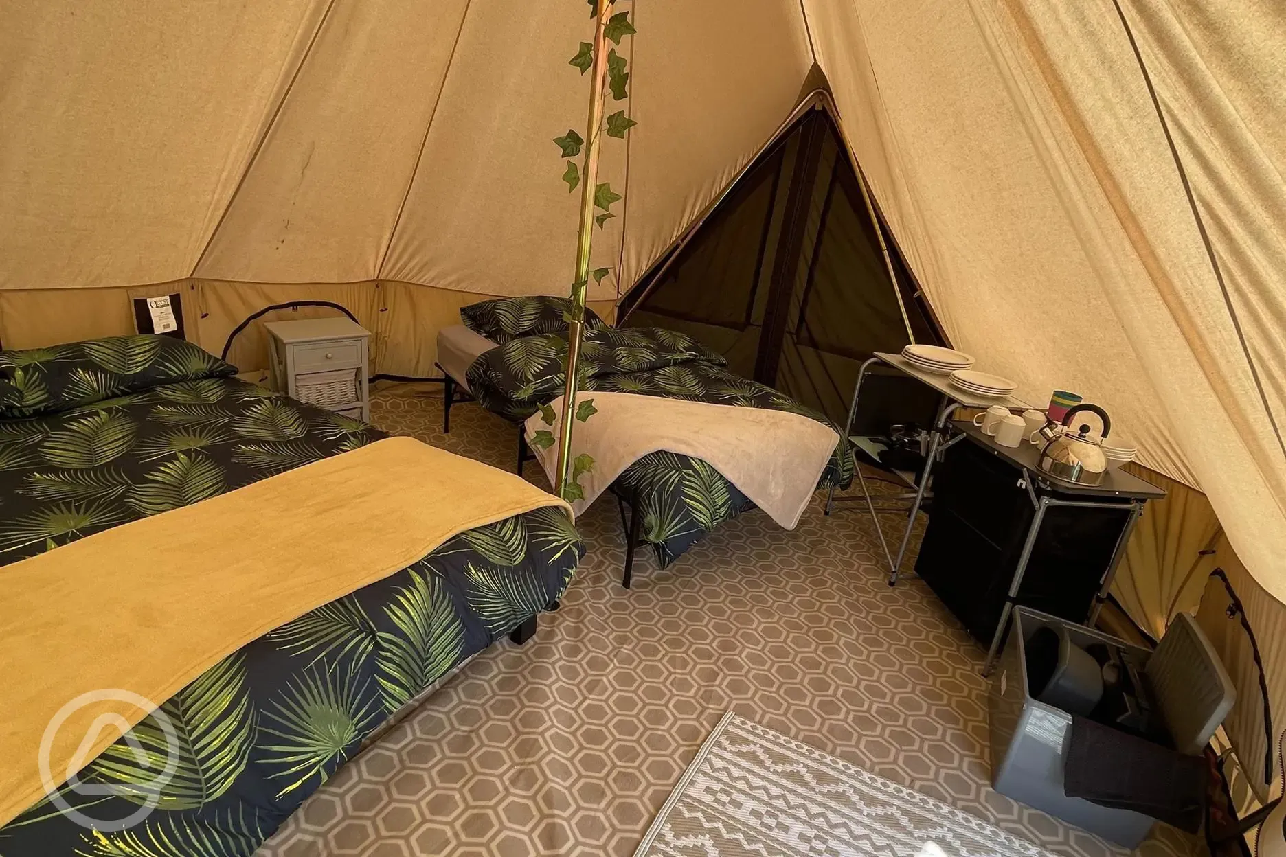 Deluxe bell tent beds
