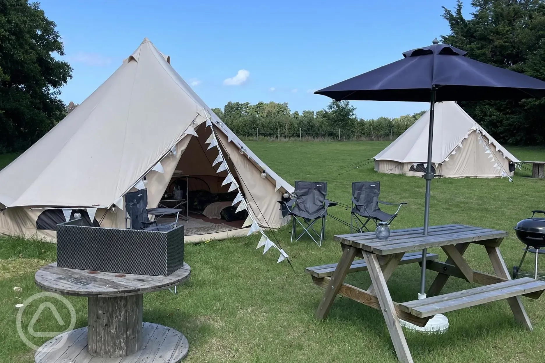 Bell tent outdoor seating