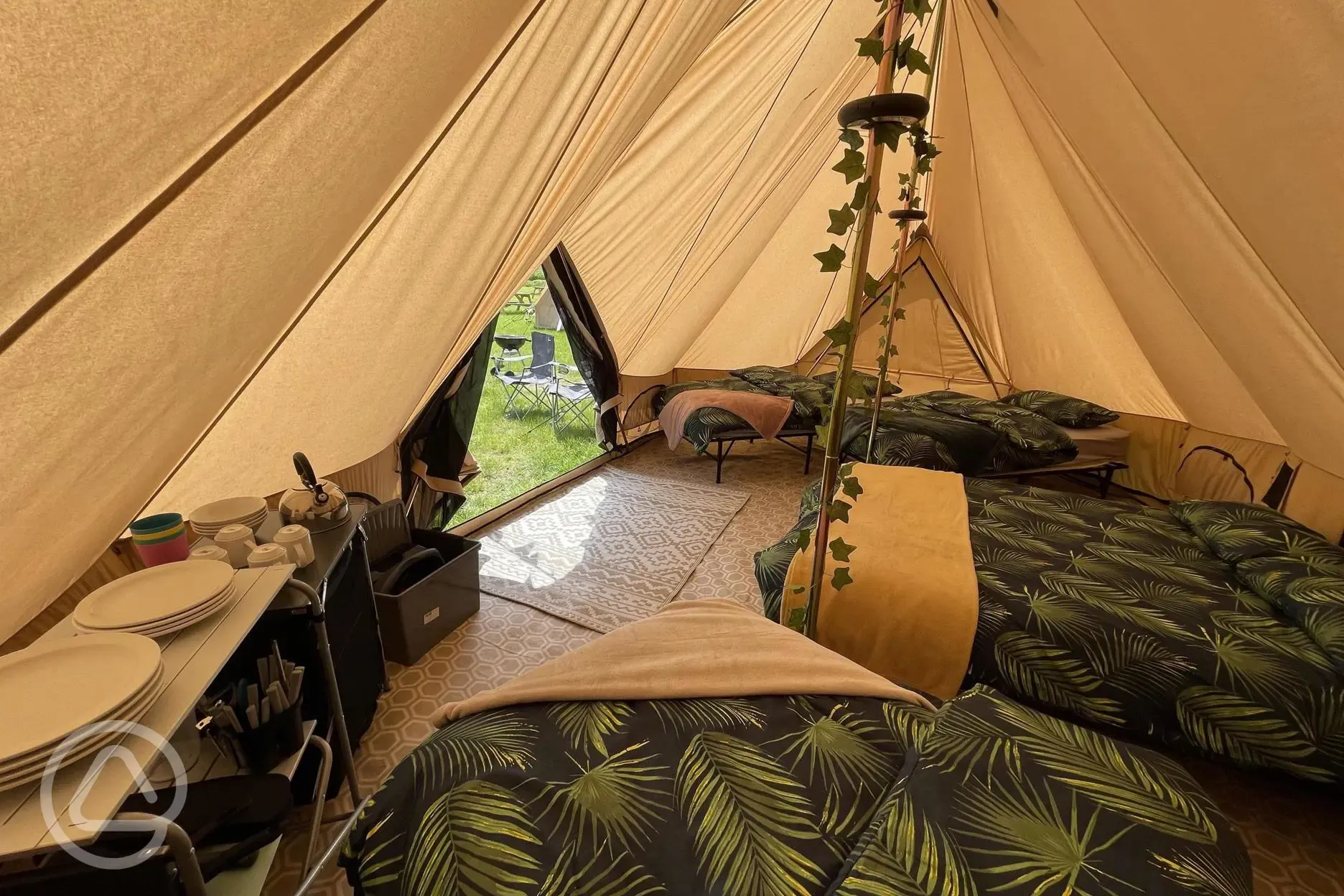 Deluxe bell tent interior 
