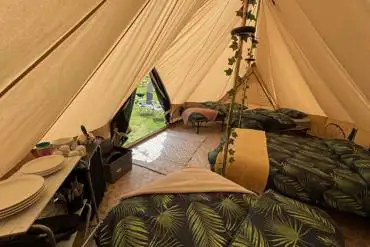 Deluxe bell tent interior 