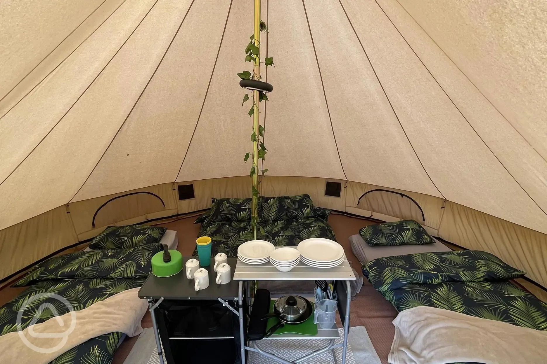 Bell tent interior 