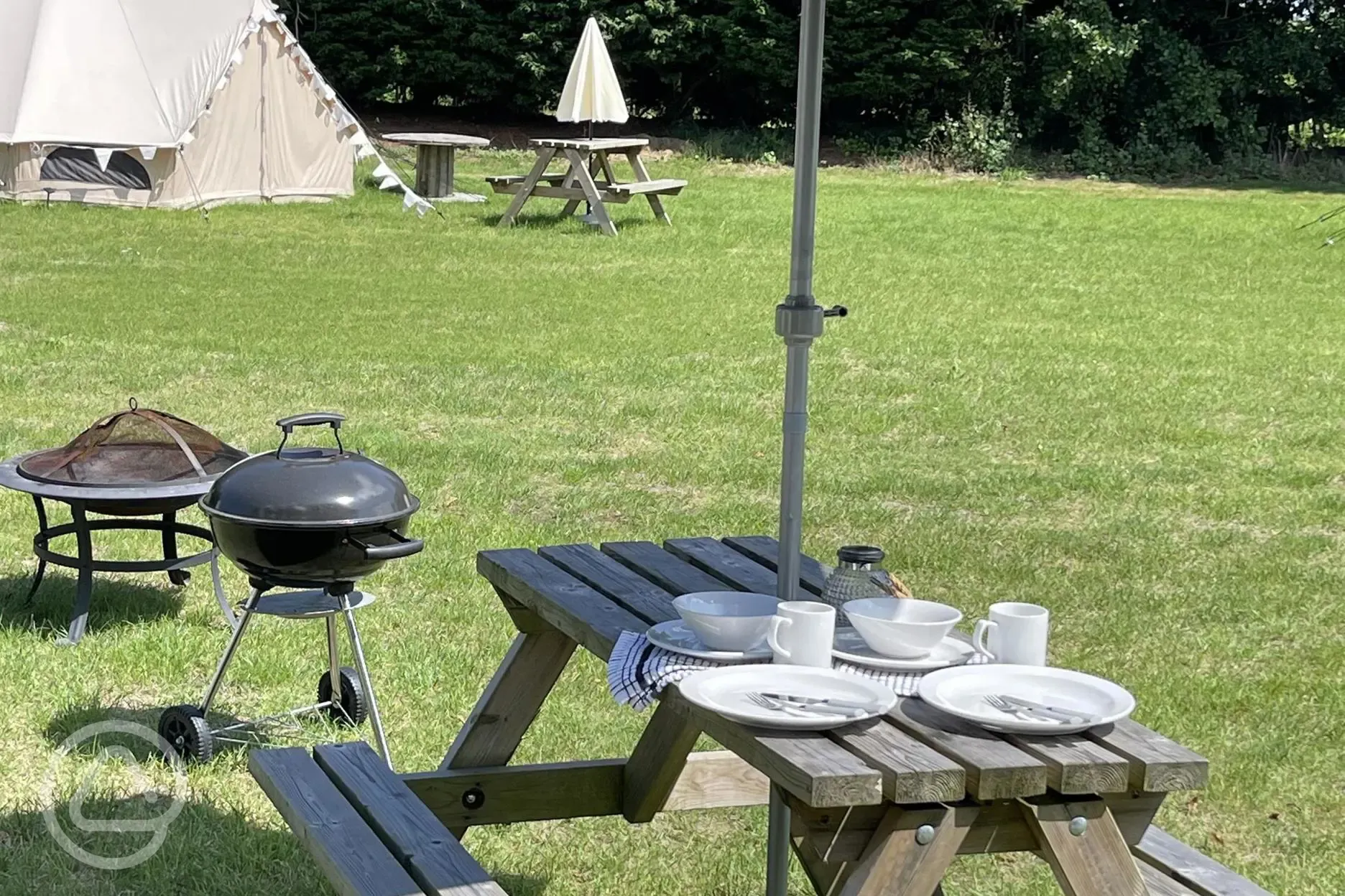 Bell tent outdoor seating