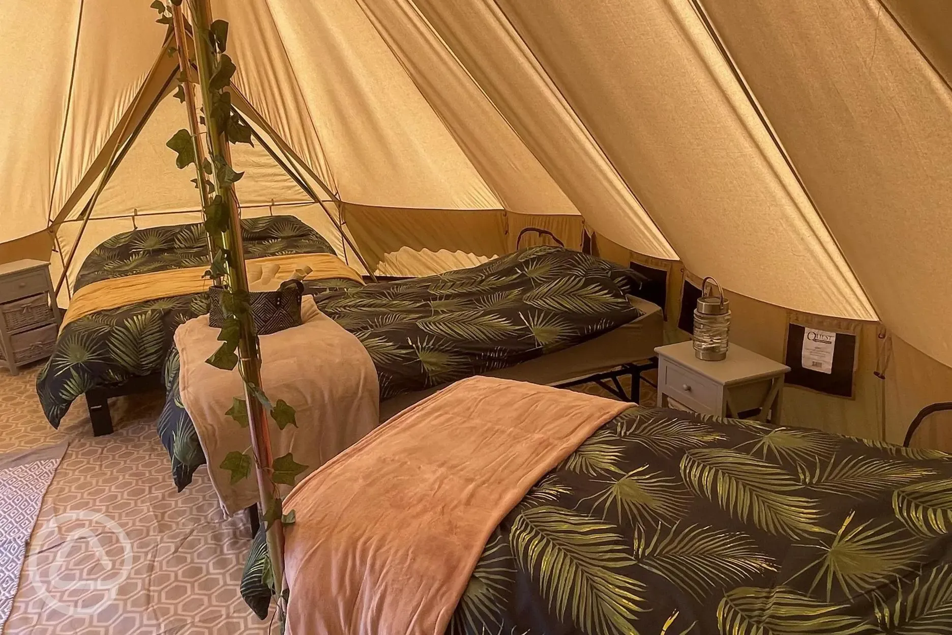 Deluxe bell tent beds