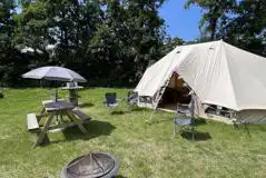 Deluxe bell tent outdoor seating Deluxe bell tent outdoor seating