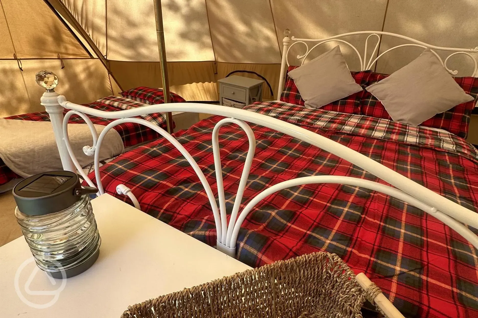 Deluxe family bell tents interior