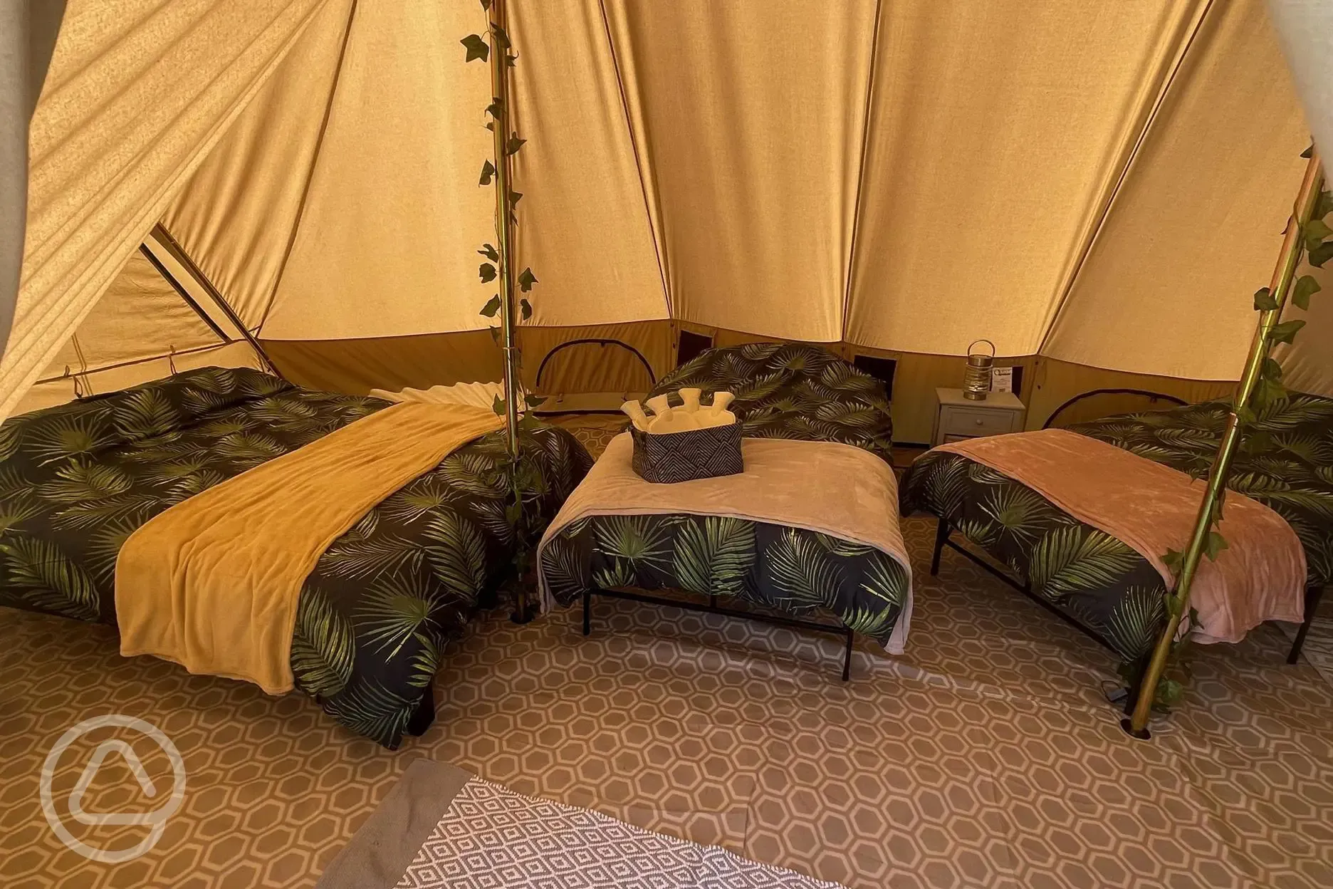 Deluxe bell tent beds