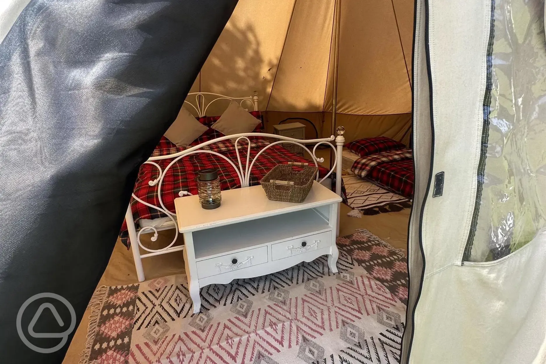 Deluxe family bell tents interior