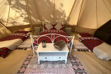 Deluxe family bell tents interior