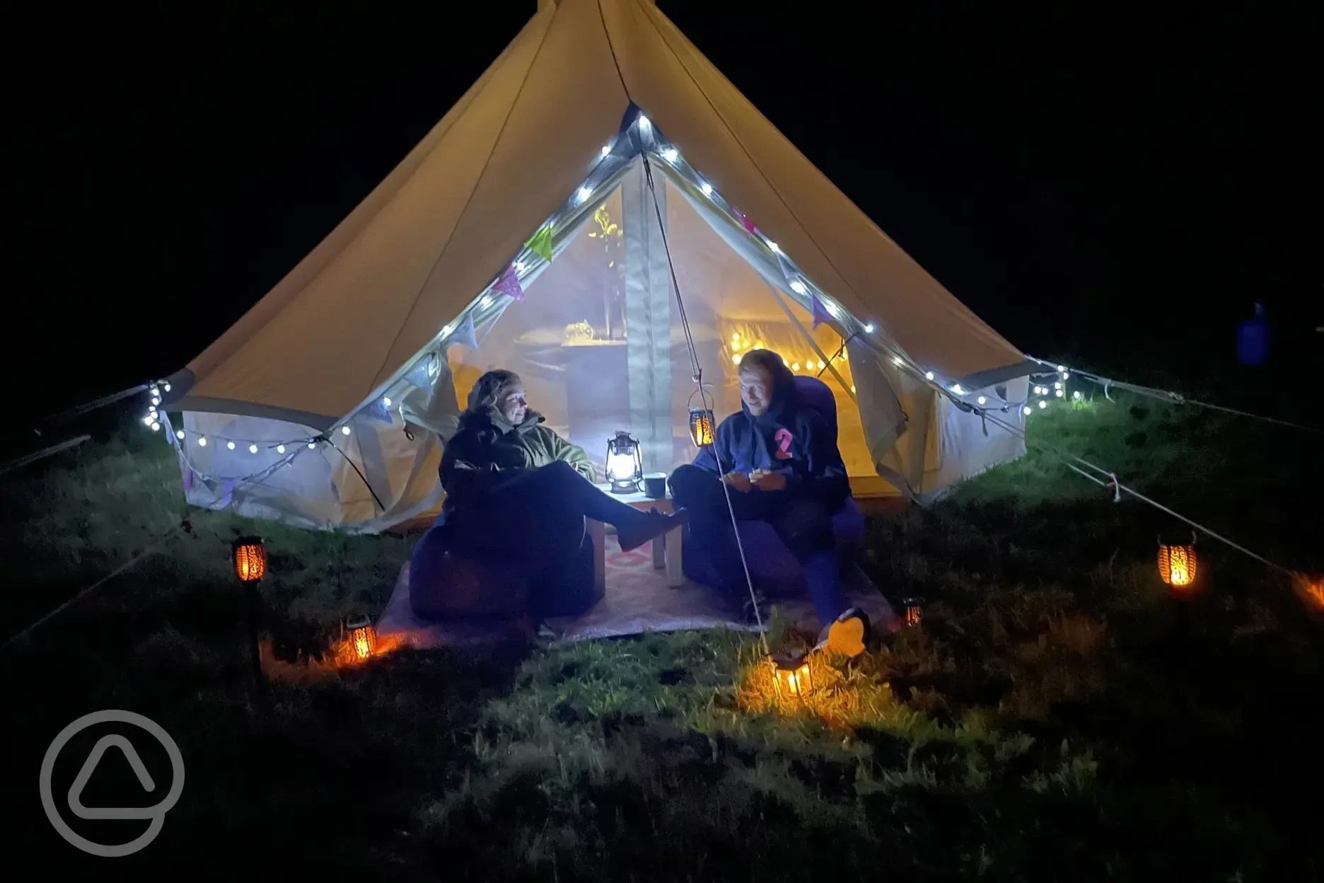 Bell tent at night