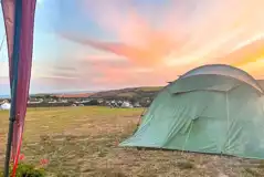 Non electric grass pitches at sunset