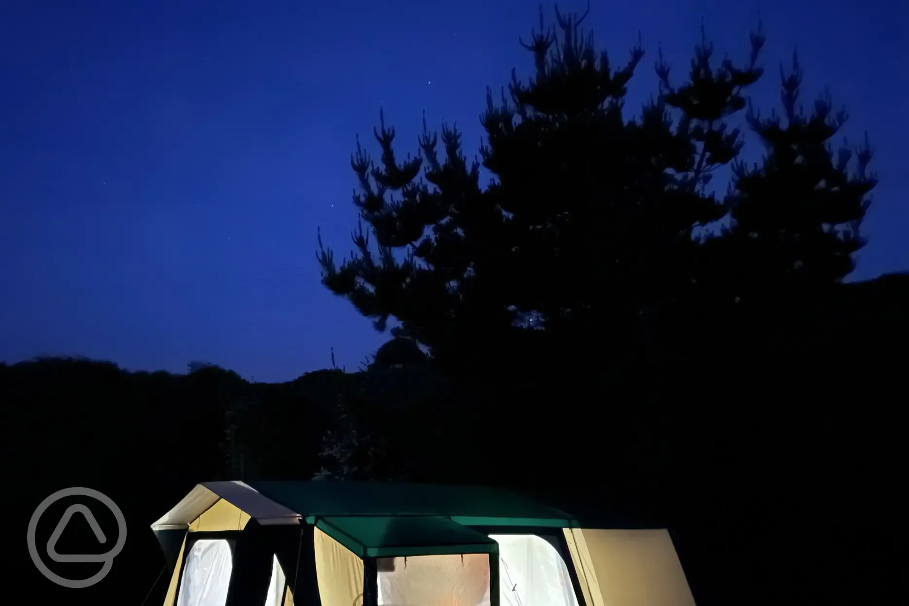 Tent at night time