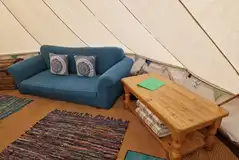 Green bell tent interior Green bell tent interior