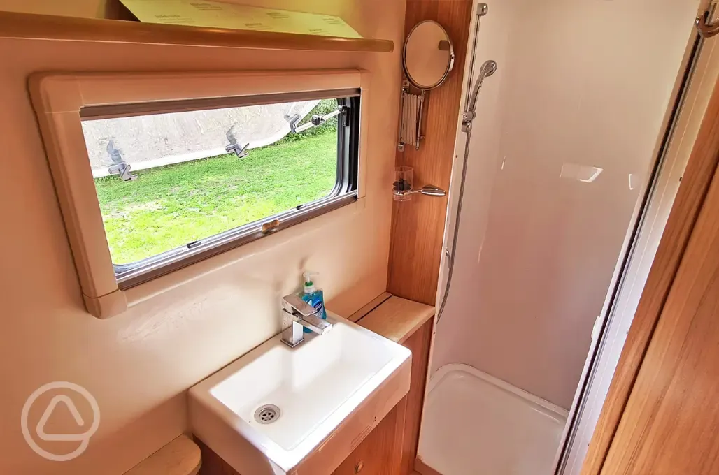 Touring caravan ensuite