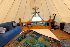 Green bell tent interior Green bell tent interior