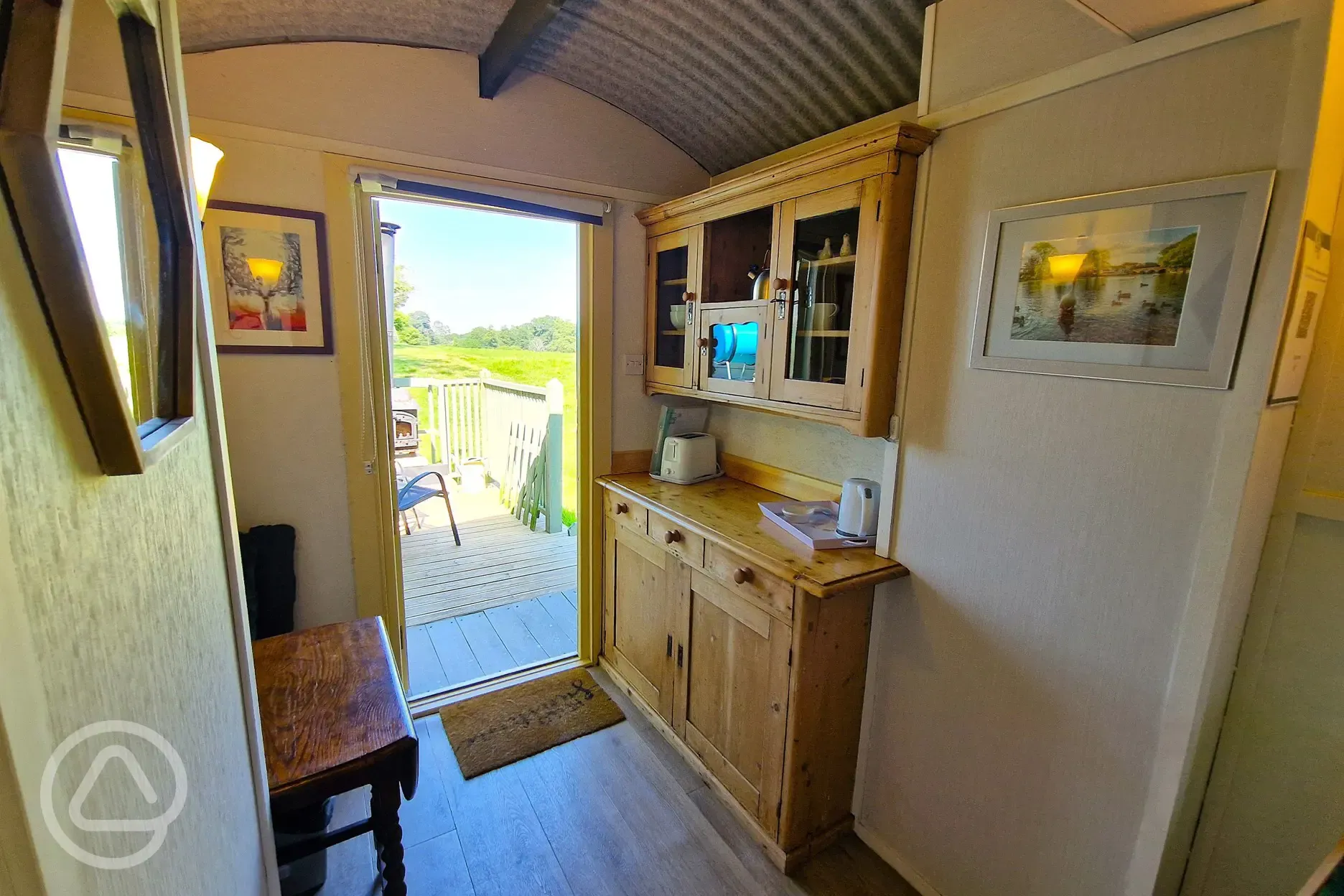 Shepherd's hut interior