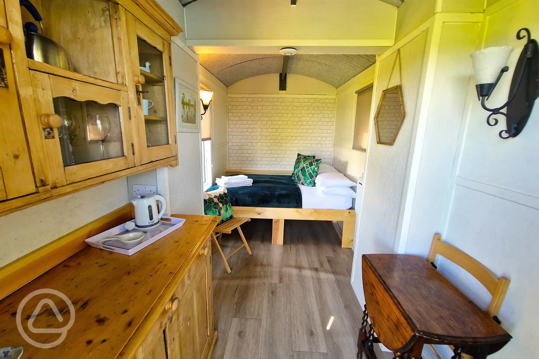 Shepherd's hut interior