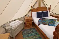 Green bell tent interior Green bell tent interior