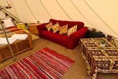 Red bell tent interior Red bell tent interior