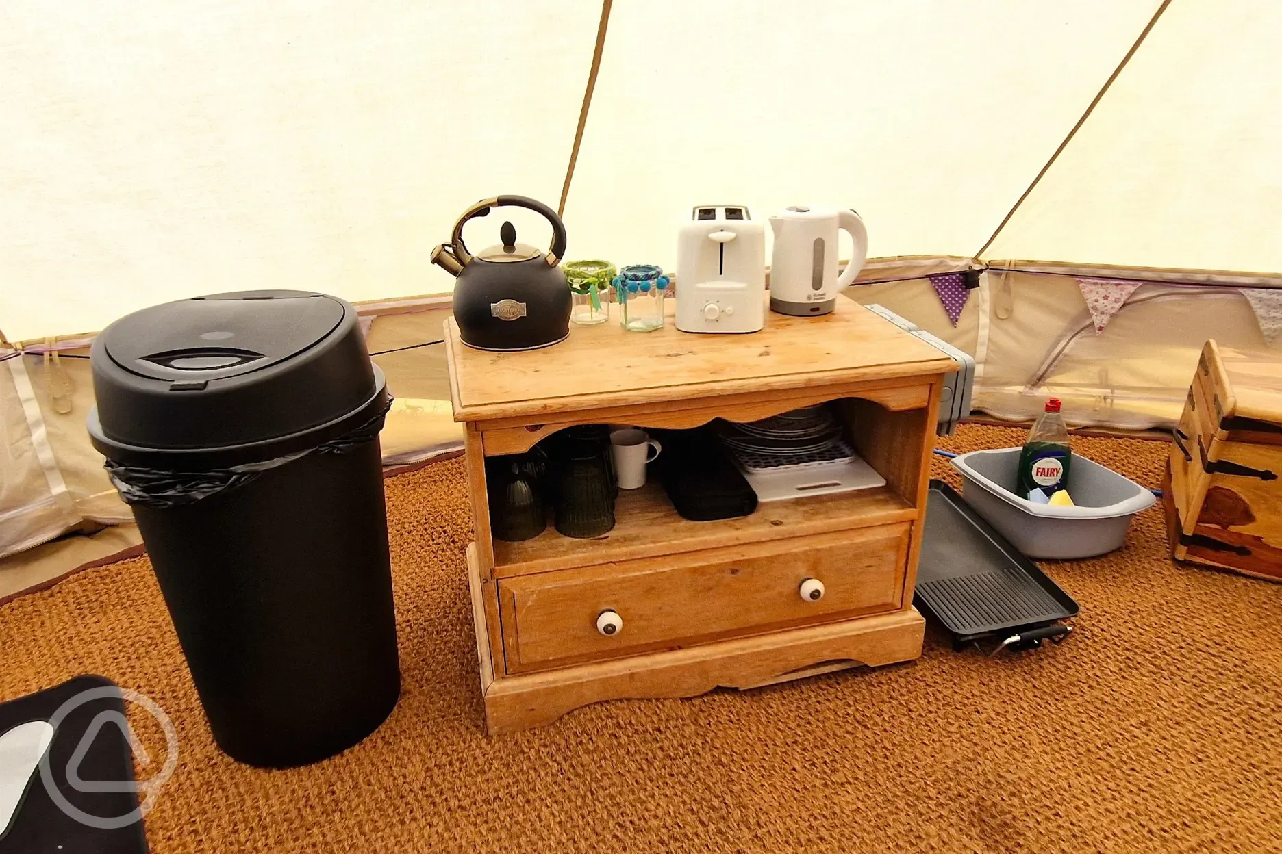 Blue bell tent kitchen supplies