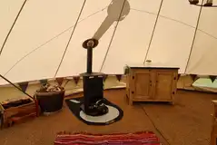 Red bell tent interior Red bell tent interior