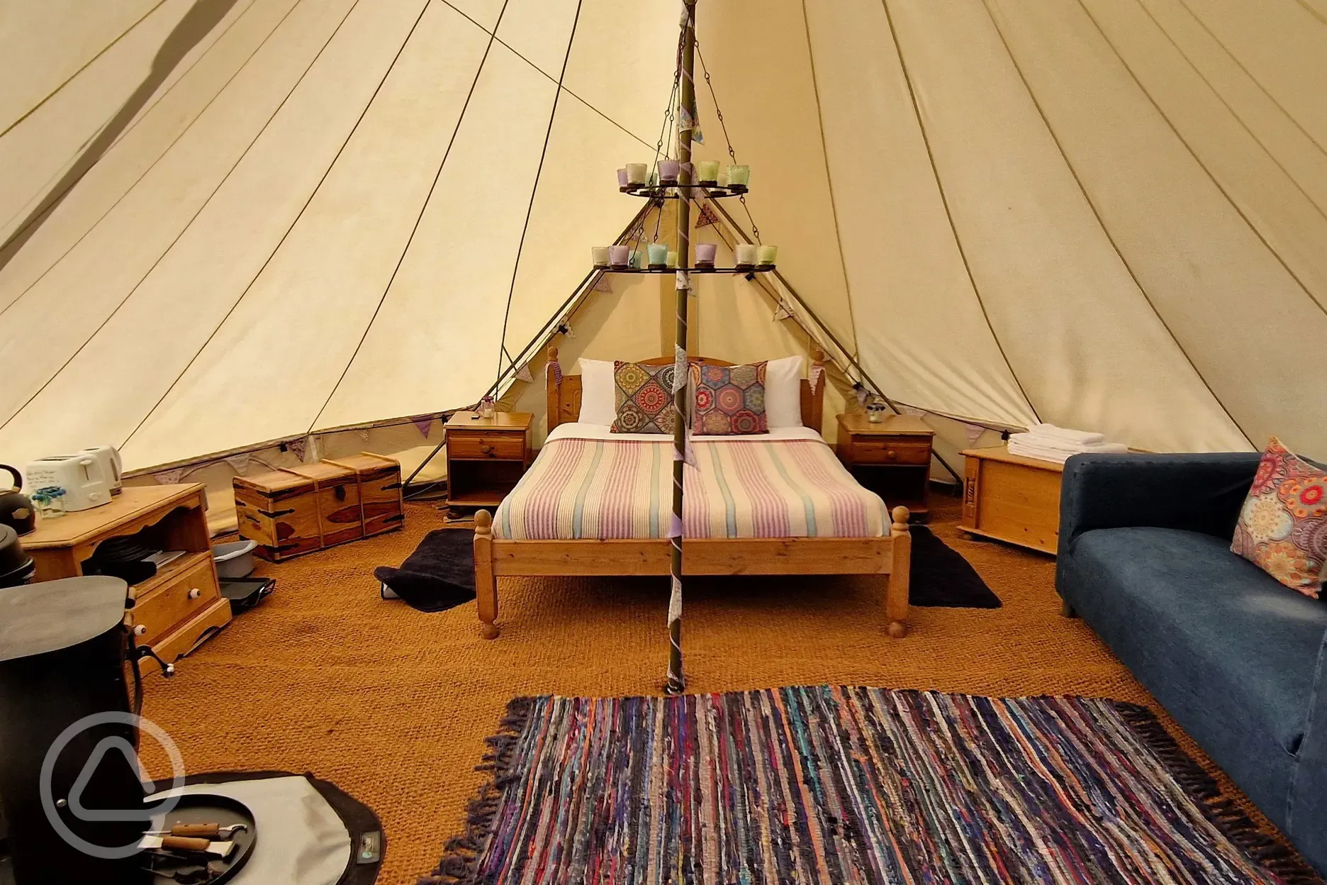 Blue bell tent interior