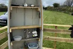 Bell tent decking and cooking equipment 