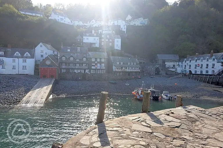 Nearby Clovelly harbour and beach, a five minute drive away