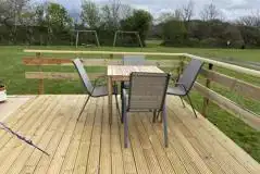 Bell tent outdoor decking and seating