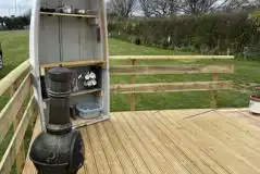 Bell tent decking and cooking equipment 