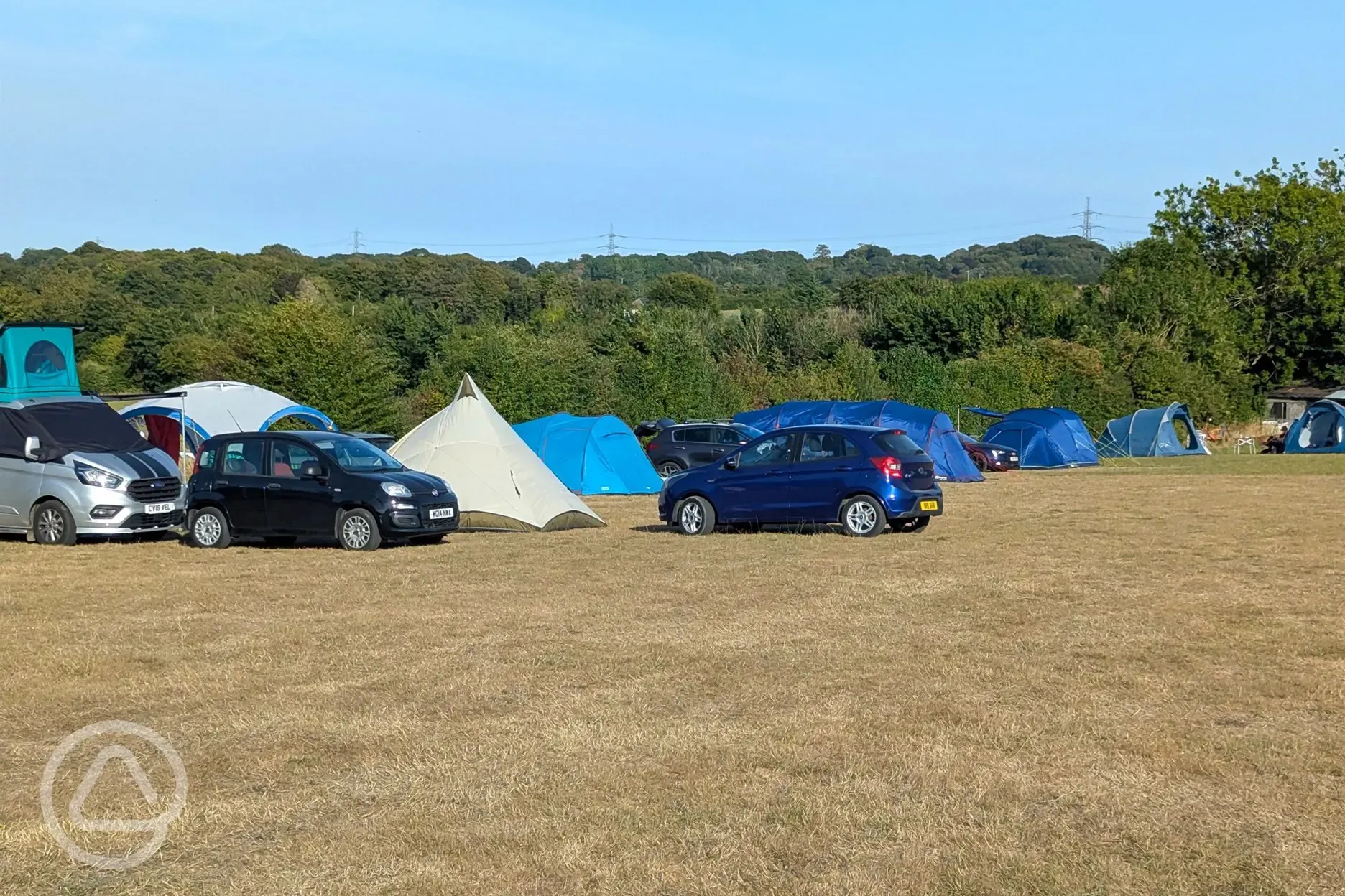 Non electric grass tent pitches