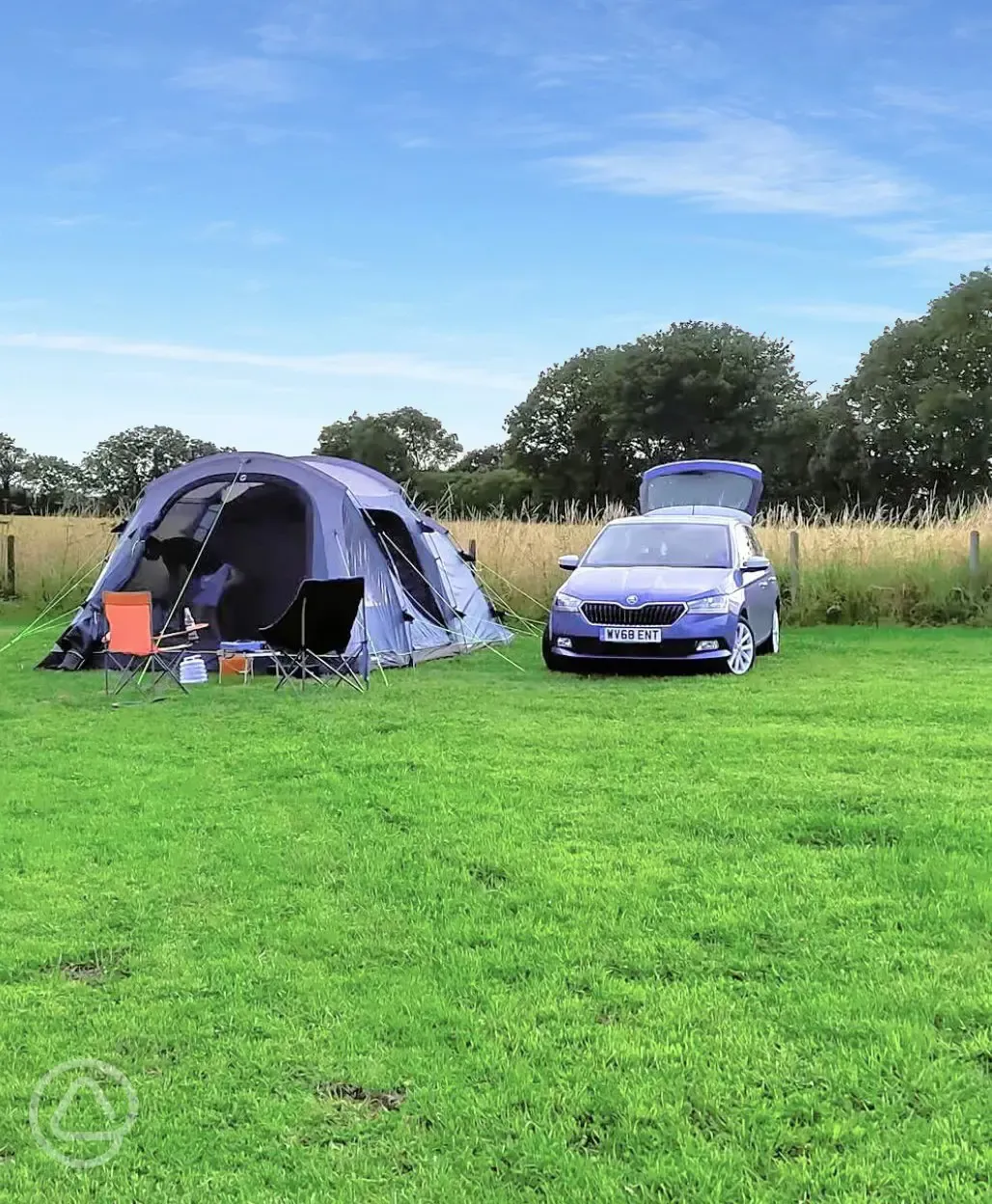 Non electric grass tent pitches