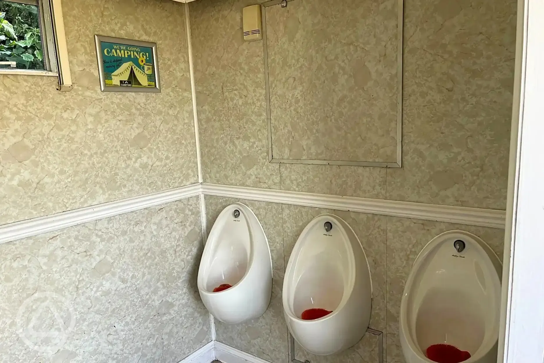 Urinals in the male bathrooms