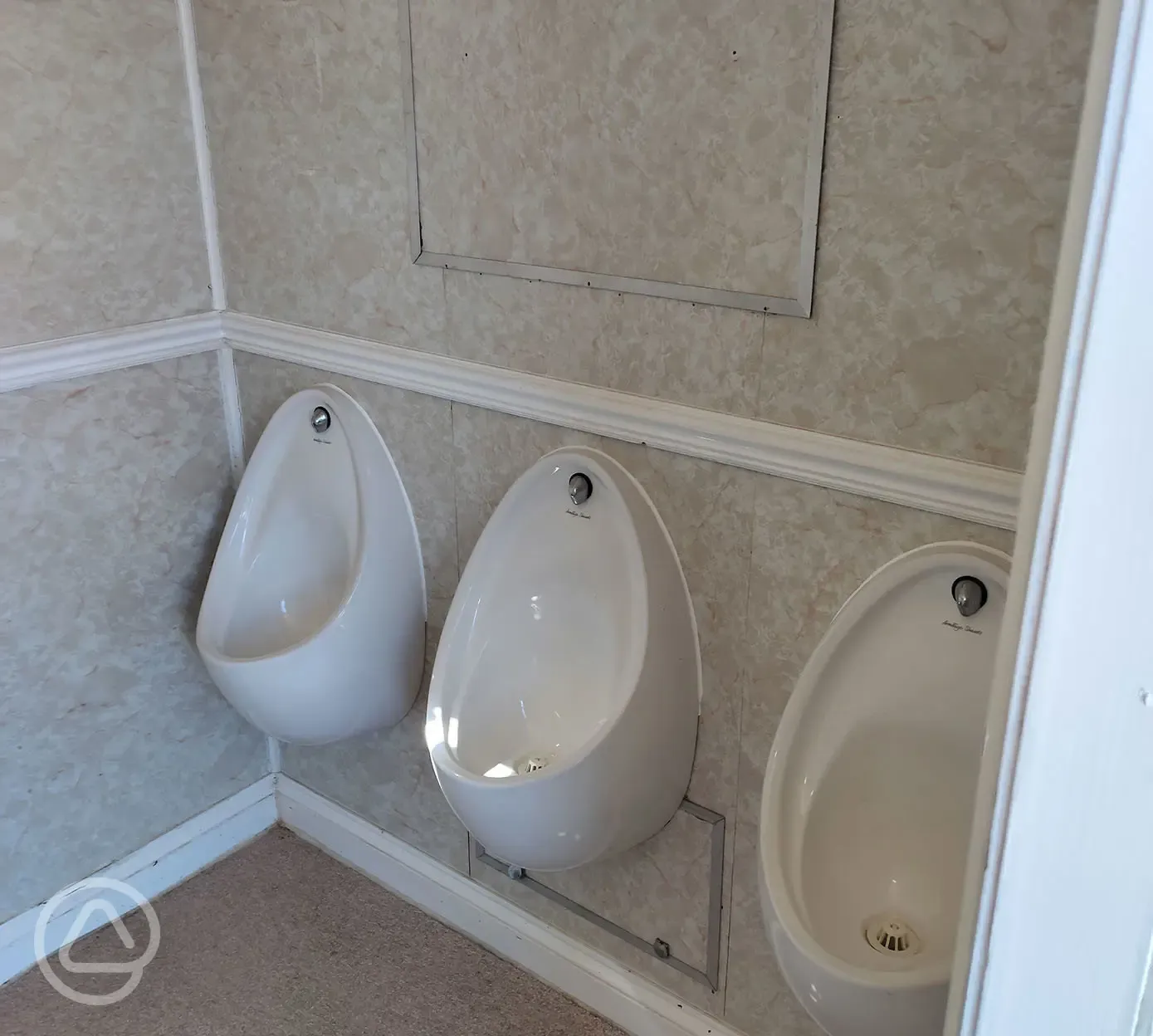 Urinals in the male bathrooms