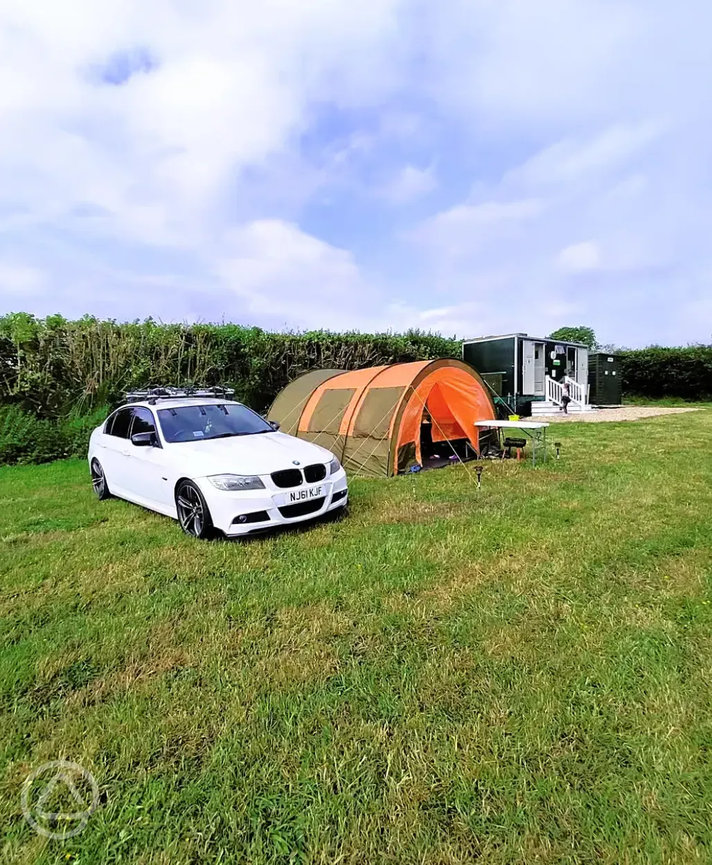 Non electric grass tent pitches