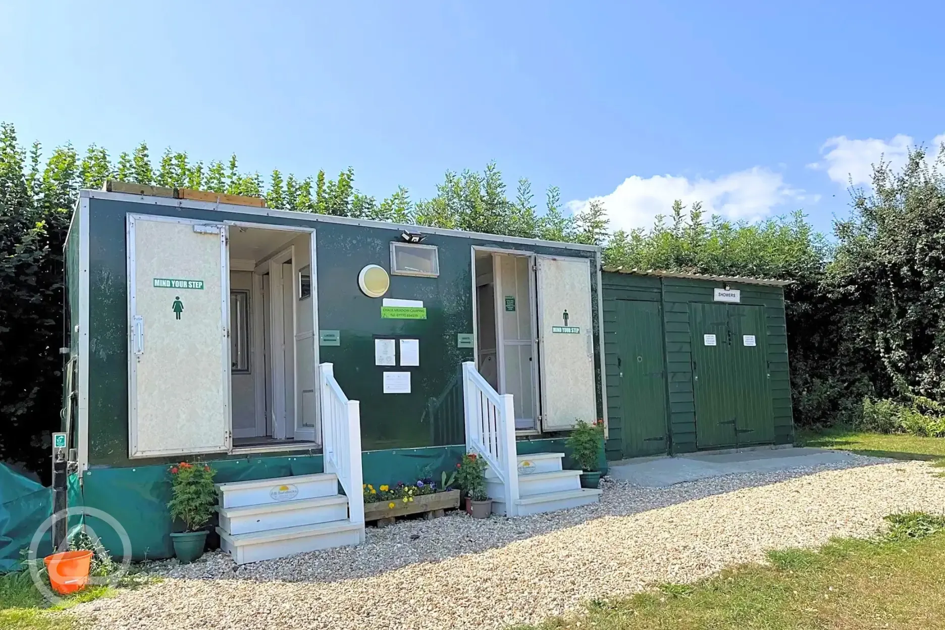 Male and female facilities with small step access