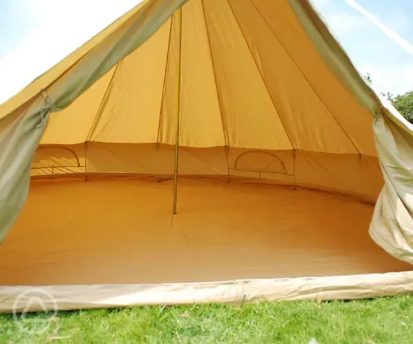 Unfurnished bell tent interior