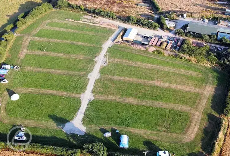 Drone shot of the site