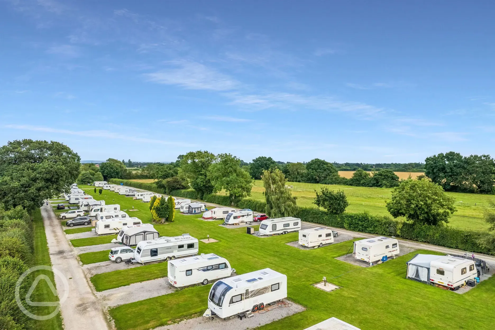 Aerial of the electric gravel touring pitches