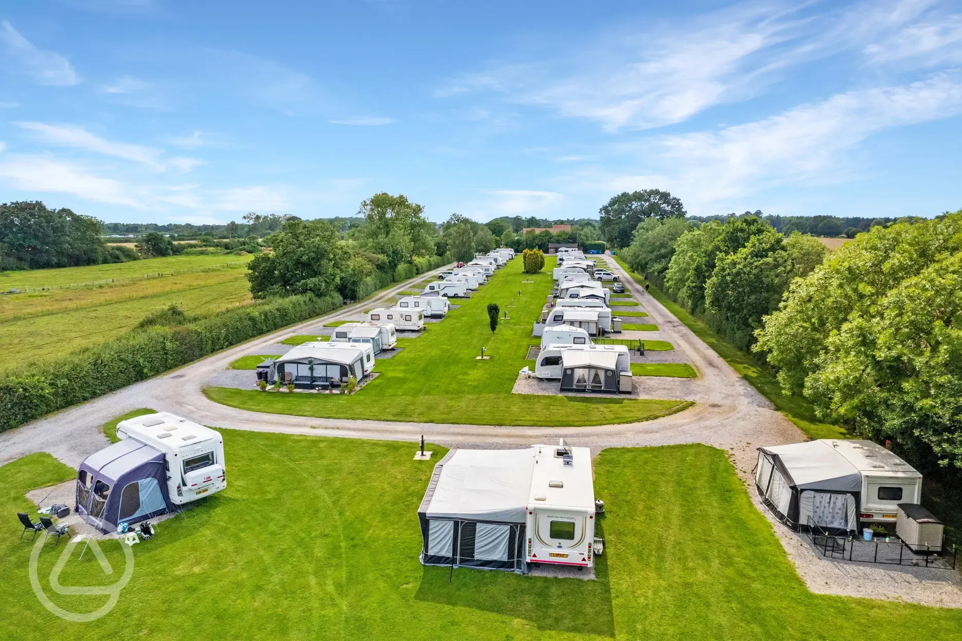 Aerial of the electric gravel touring pitches