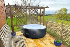 Hedgehog pod with a private Lay-Z spa hot tub