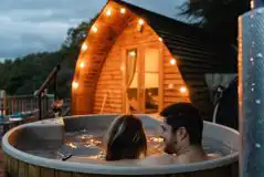 Pod with hot tub