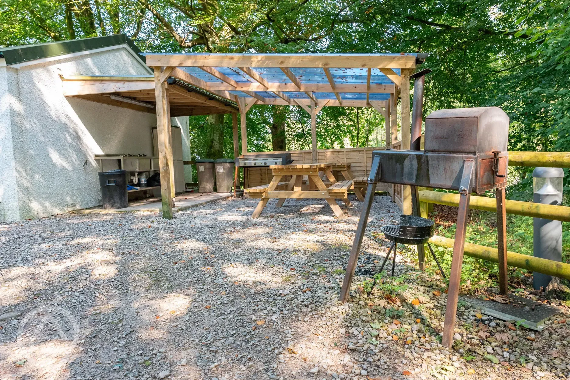 Communal outdoor cooking area