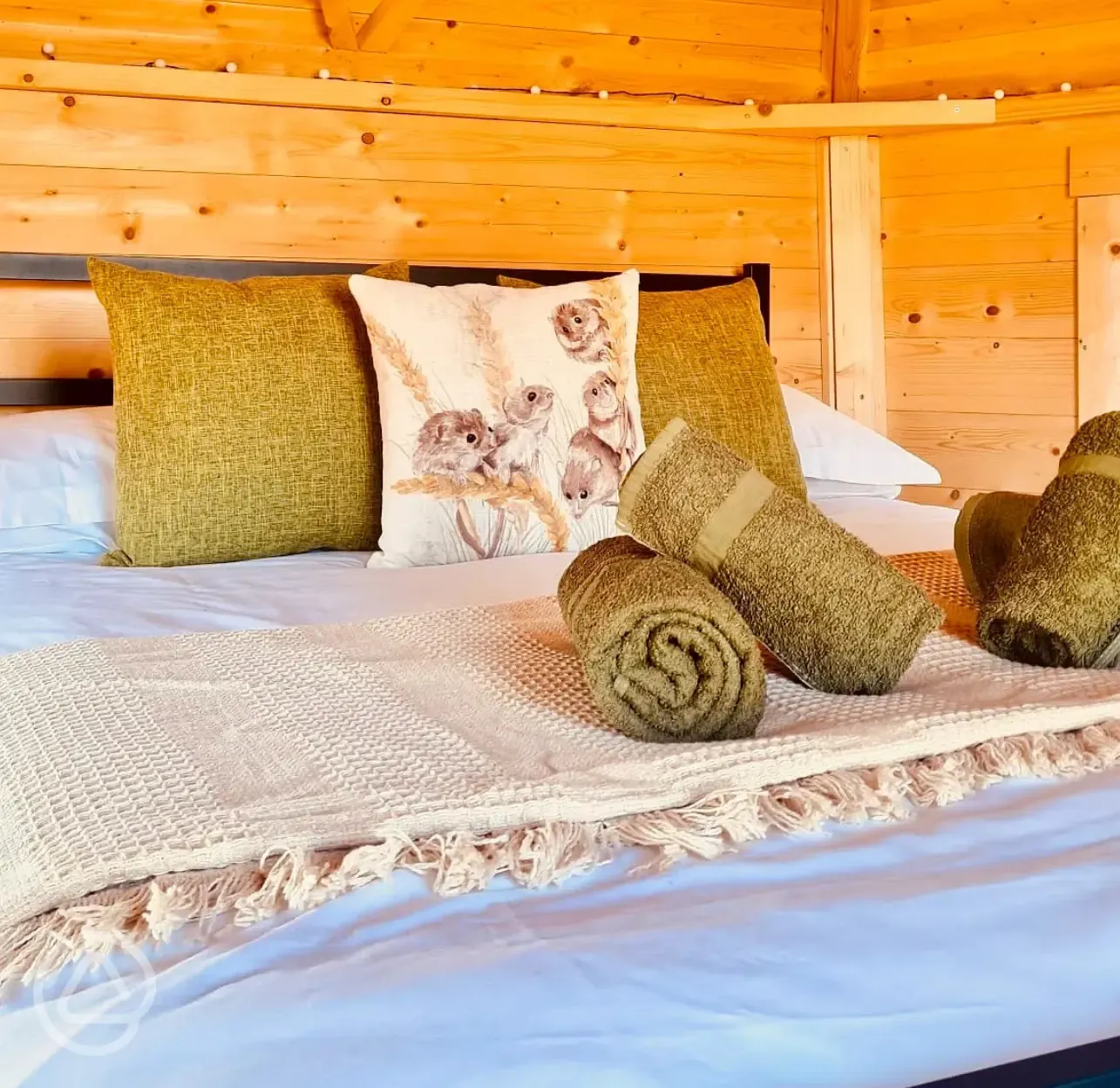 Hyssop glamping cabin double bed