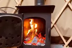 Yurt log burner