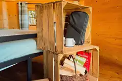 Crockery and tableware set up in Hyssop glamping cabin