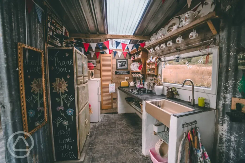 Mabel gypsy caravan kitchen area